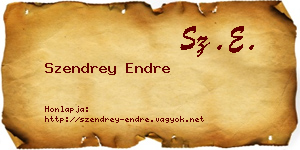 Szendrey Endre névjegykártya